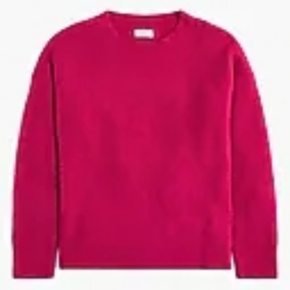 J. Crew Factory Fuchsia Boyfriend Sweater In Extra Soft Yarn Oversized Size XS